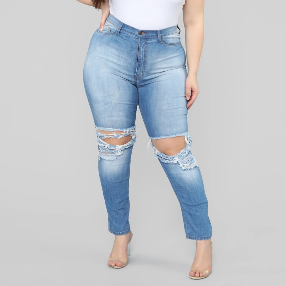Distressed Jeans Plus Size